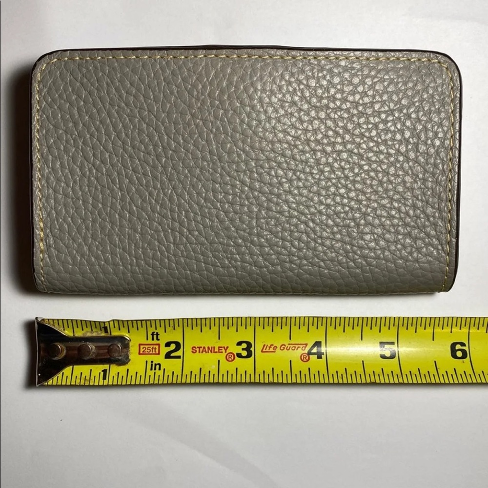 Dooney & Bourke Light Blue Pebbled Leather Wallet with Tan Trim - Picture 5 of 6